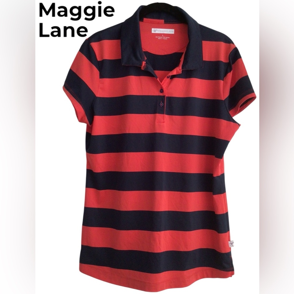 🐿️Maggie Lane Red and Navy Athletic Top